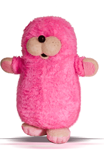 fantasia mascote bichinho rosa