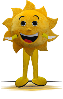boneco fantasia sol amarelo