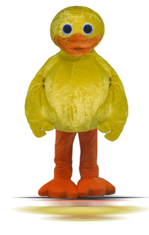 boneco fantasia pato amarelo