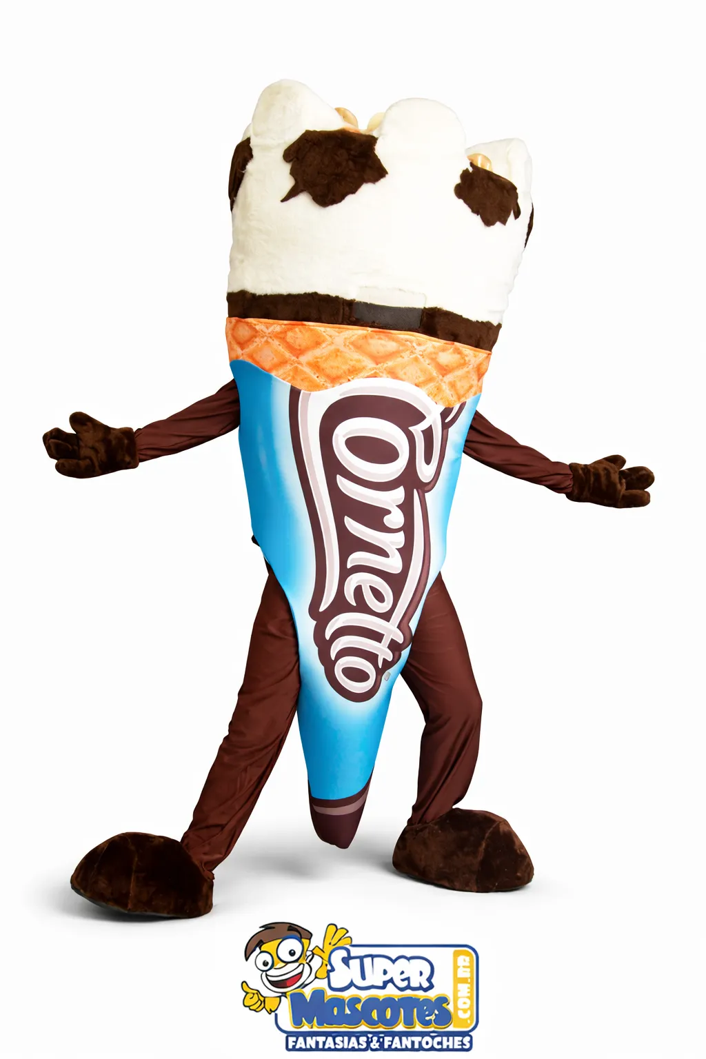 boneco fantasia mascote sorvete cornetto
