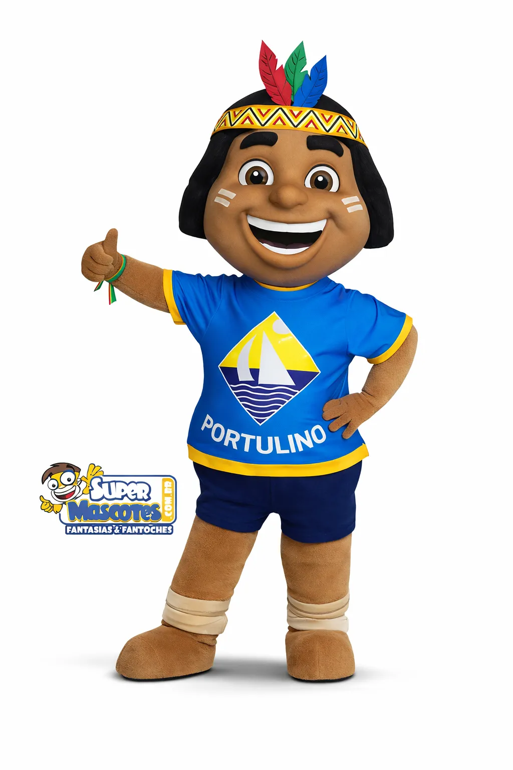 Mascote indígena Portulino fantasia profissional